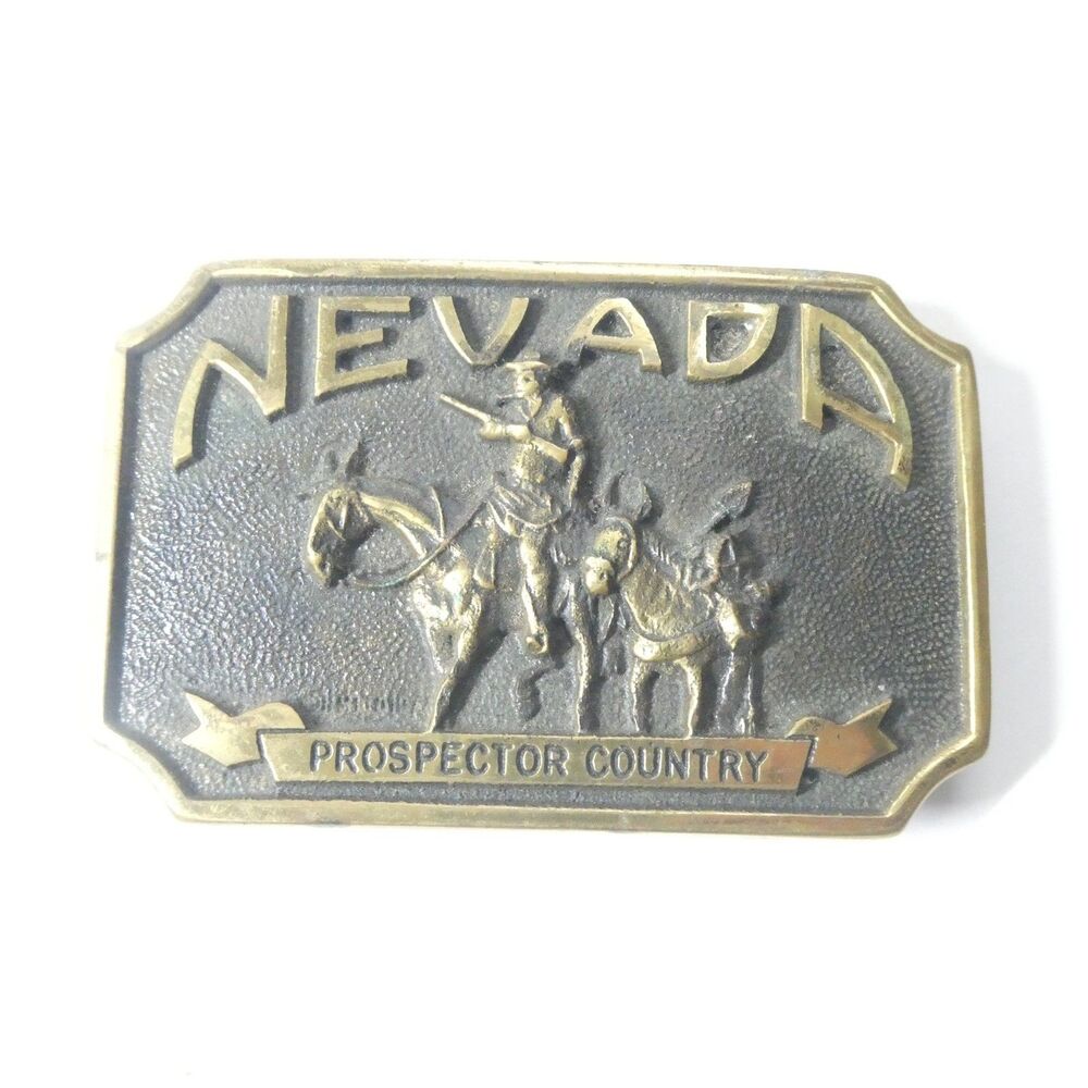 Nevada Prospector Country Belt Buckle Heritage Mint Vintage Brass